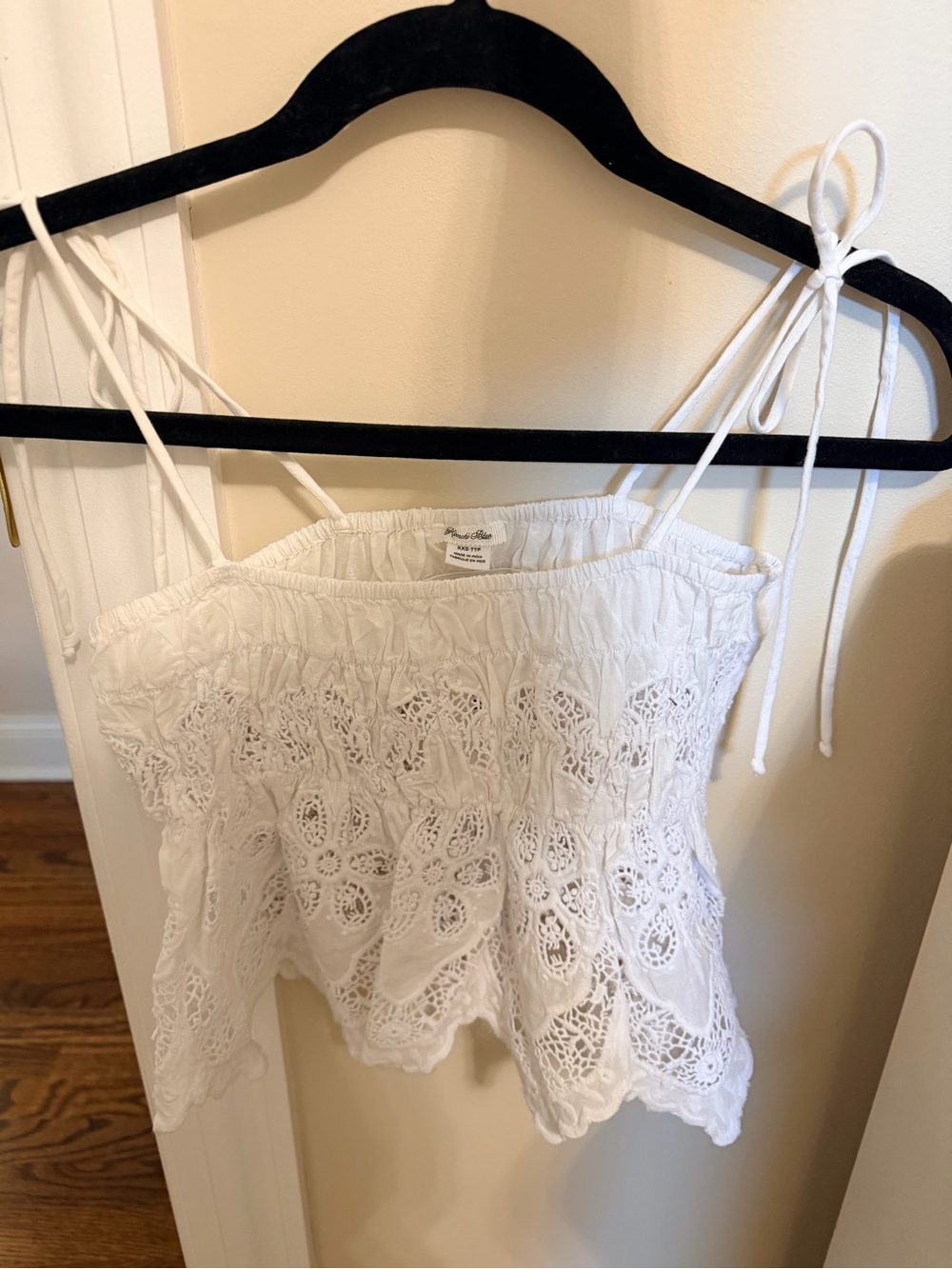 Urban Outfitters White Lace Eyelet Tie-Strap Camisole